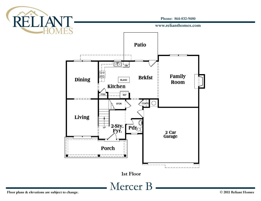 (SC) Mercer B Reliant Homes New Homes in Atlanta